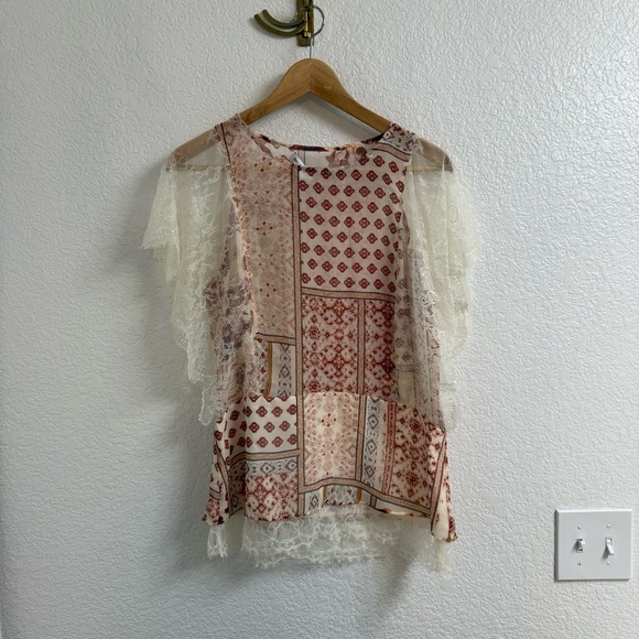 Bailey 44 Lace Short Sleeve Patchwork Boho Blouse Top
Size 4 - Picture 1 of 5